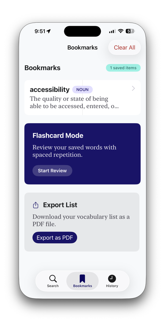 LaternZona bookmarks & flashcard mode